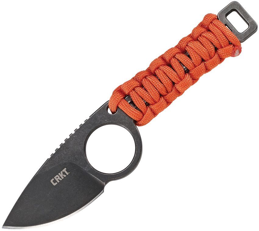 CRKT Schwarz Tailbone Fixed Blade Knife Orange Cord-Wrapped (2.4" SW) 2415