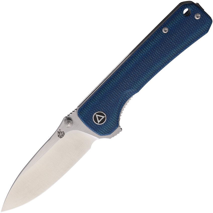 QSP Knife Hawk Linerlock Pocket Knife Blue Micarta