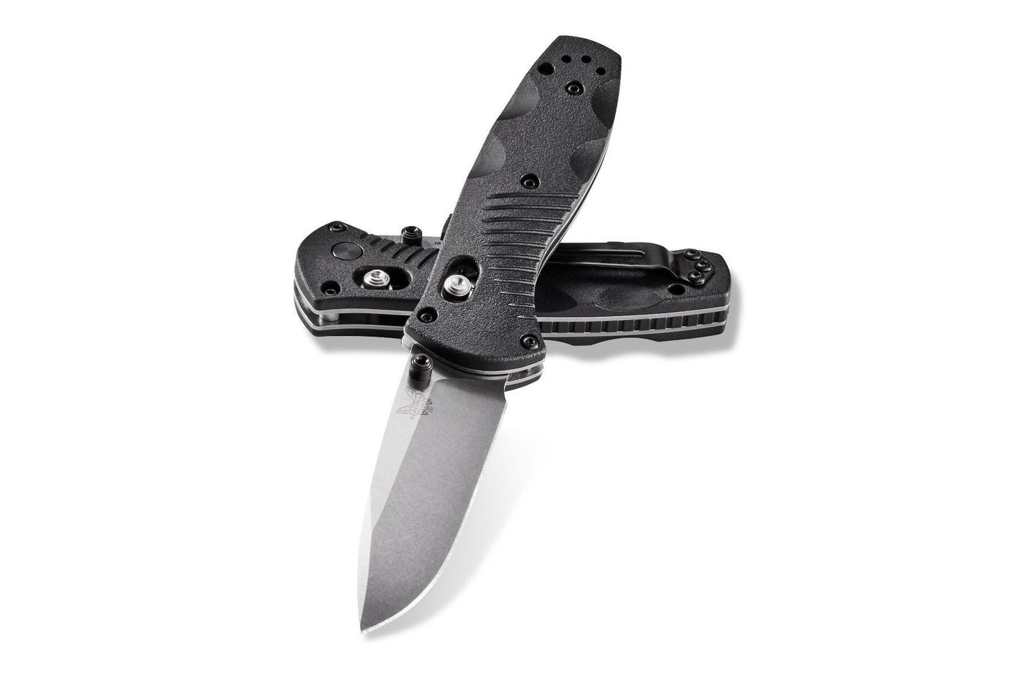Benchmade 585 Mini-Barrage AXIS-Assisted Folding Knife 2.91" Satin Plain Blade, Black Valox Handles