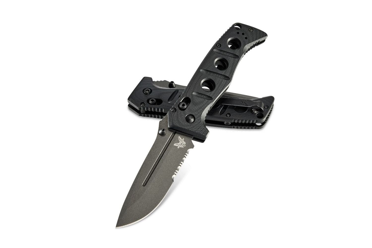 Benchmade Adamas AXIS Lock Knife Black G-10 (3.8" Gray Serr) 275SGY-1
