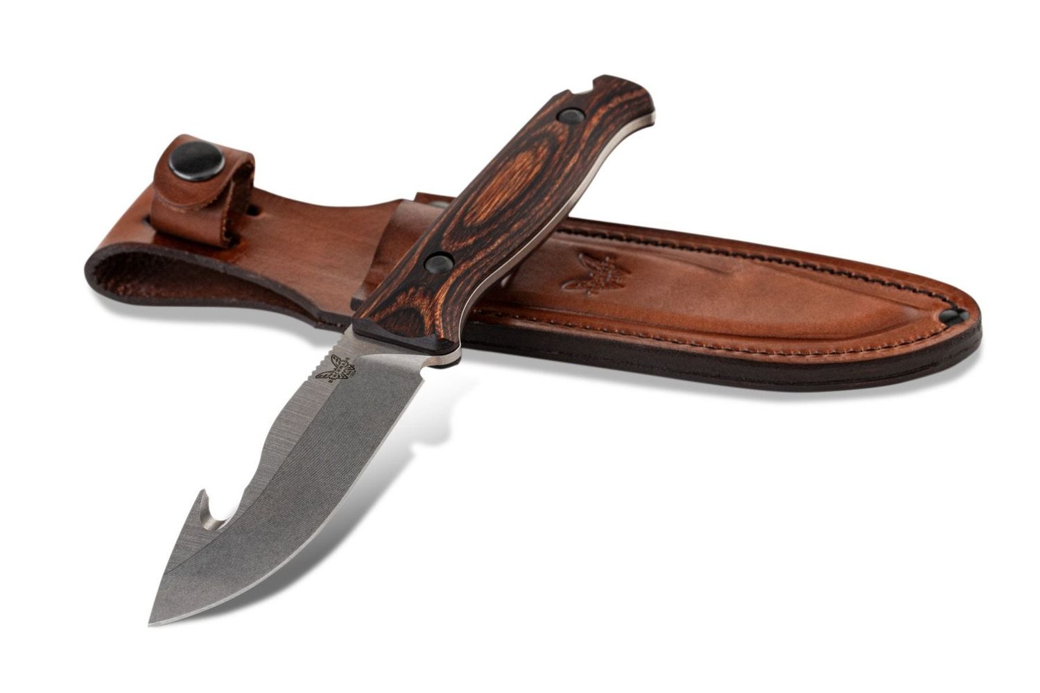 Benchmade Hunt 15004 Saddle Mountain Skinner Knife w/ Gut Hook Wood (4.2" SW)