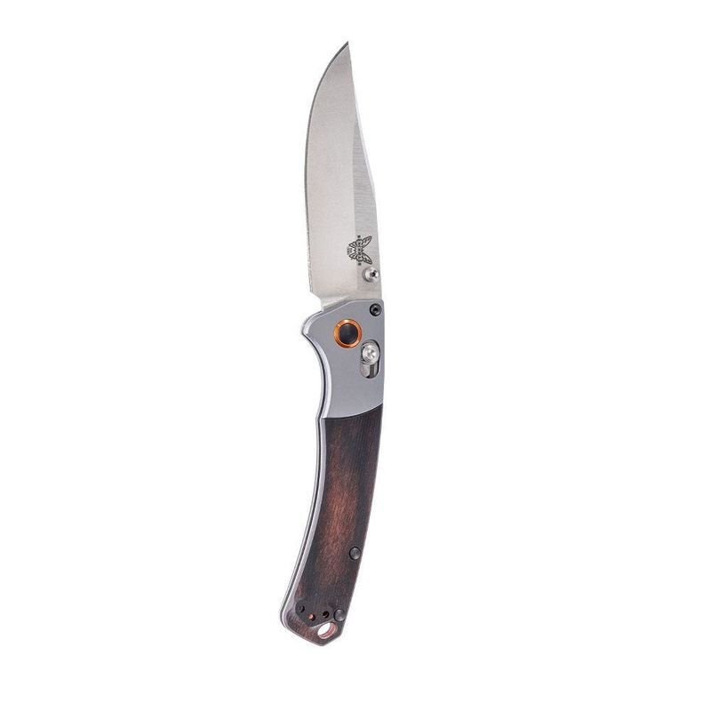 Benchmade Hunt Mini Crooked River Folding Knife 3.4" S30V Satin Plain Blade, Dymondwood Handles with Aluminum Bolsters - 15085-2