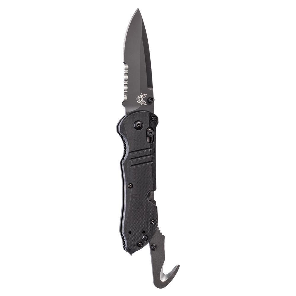 Benchmade Tactical Triage AXIS Lock Knife Black G-10 (3.4" Black Serr) 917SBK