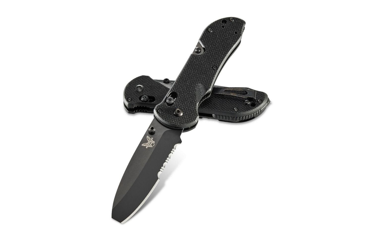 Benchmade Triage AXIS Lock Knife Black G-10 (3.5" Black Serr) 916SBK