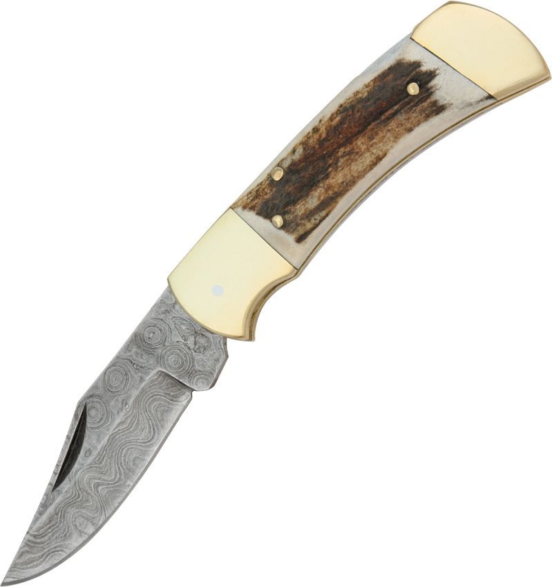 K&amp;R Knives Lockback Damascus