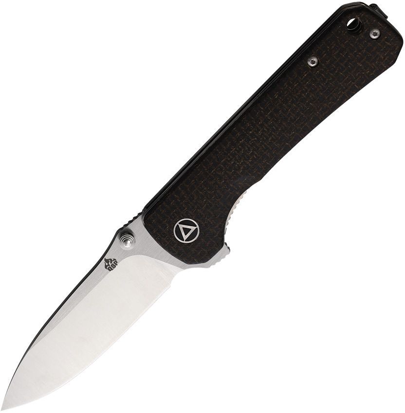 QSP Knife Hawk Linerlock Pocket Knife Brown Micarta