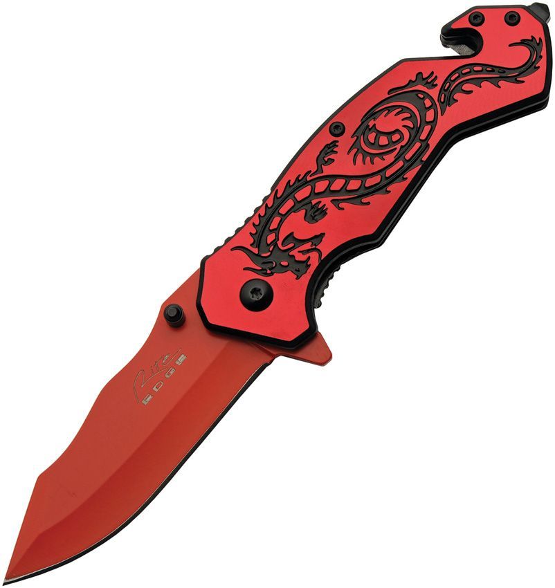 Rite Edge Flying Dragon Linerlock, Color: Red