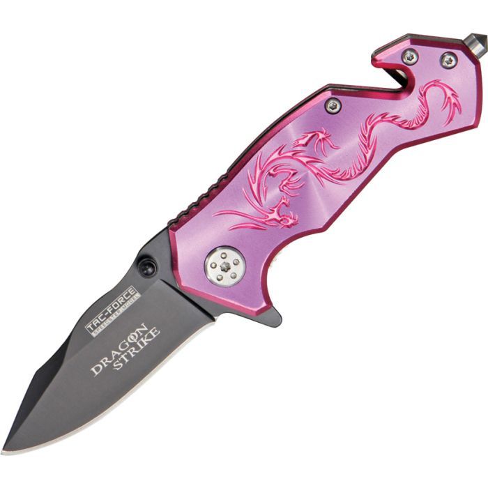 Dragon Strike A/O small 2 3/8" black coated , Color: Pink