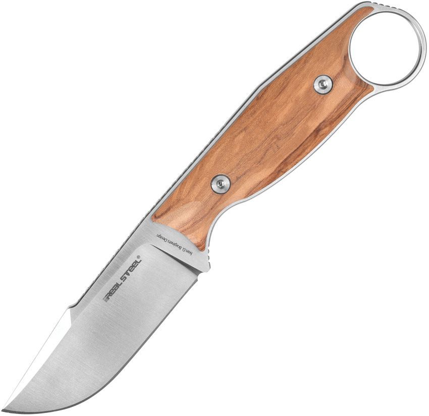 Real Steel Furrier Fixed Blade Skinner Knife Olive Wood (3" Satin N690)