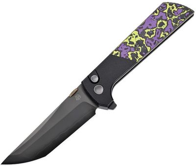 North Mountain Blade Chop 2 Button Lock Knife Glow CF