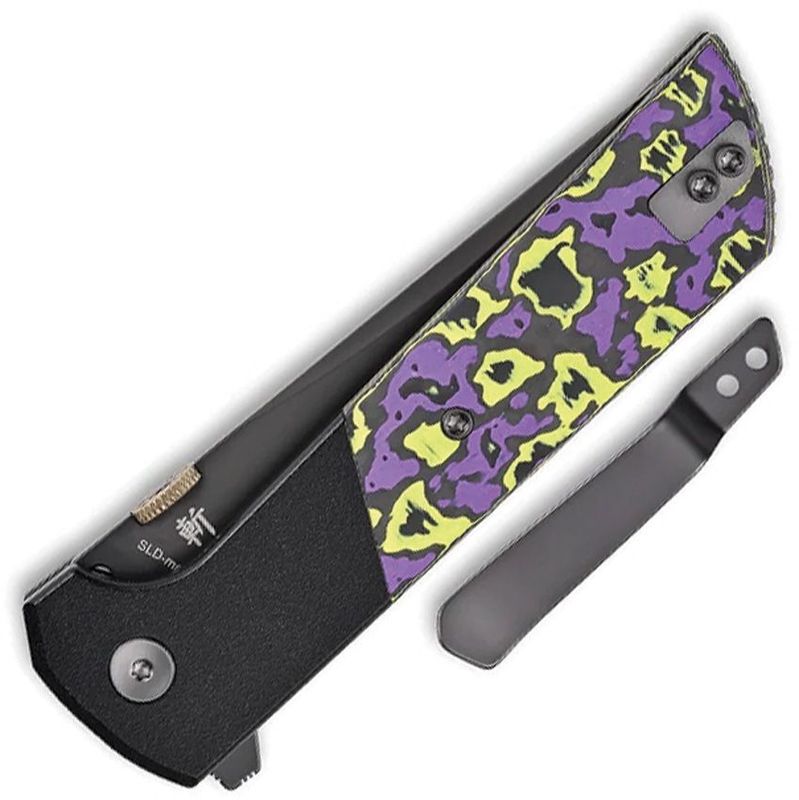 North Mountain Blade Chop 2 Button Lock Knife Glow CF