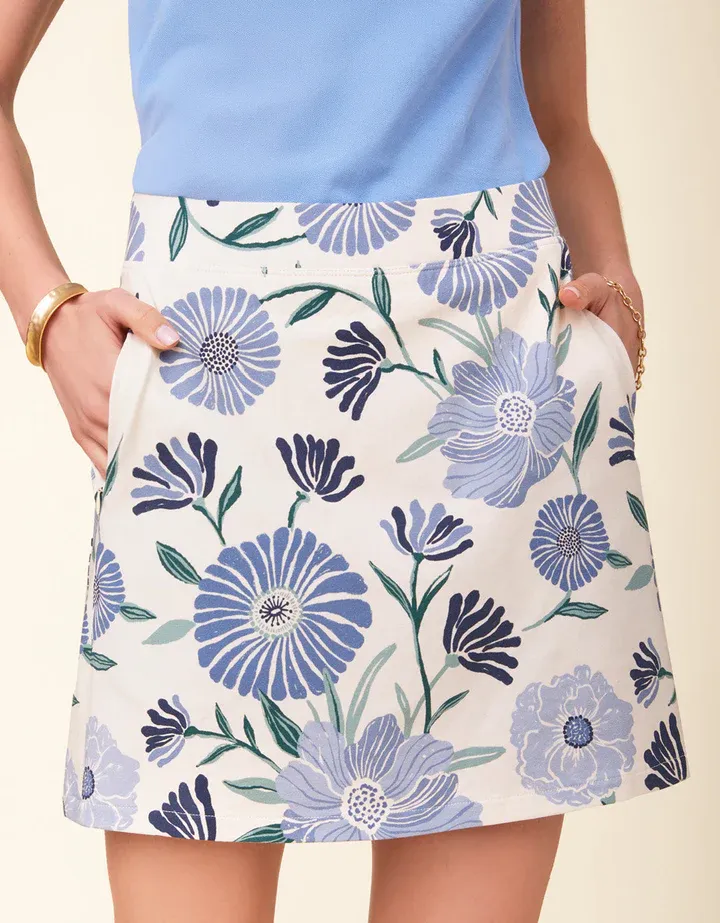 Skirt - Jersey Skort - Daisy Blue - Large