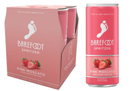 Barefoot Wine - Pink Moscato 4pk Spritzer Can