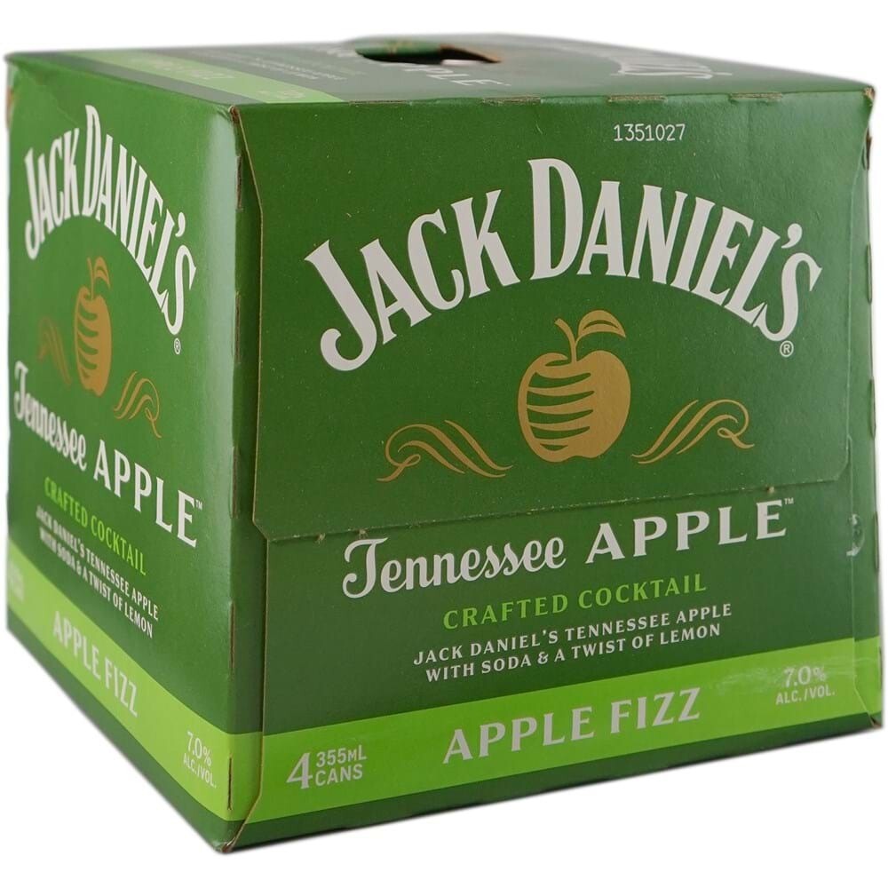 Jack Daniel&#39;s Tennessee Apple Whiskey Apple Fizz 4pk Can