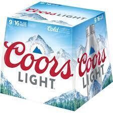 Coors Light 9pk Aluminum Bottle