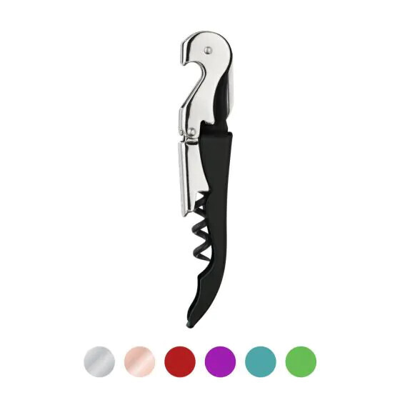 Double-Hinged Waiter&#39;s Corkscrew Black