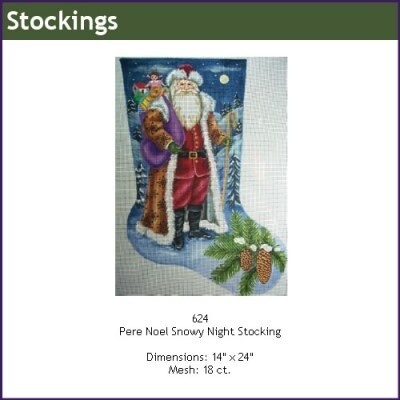 GE-624: Pere Noel Snowy Night Stocking