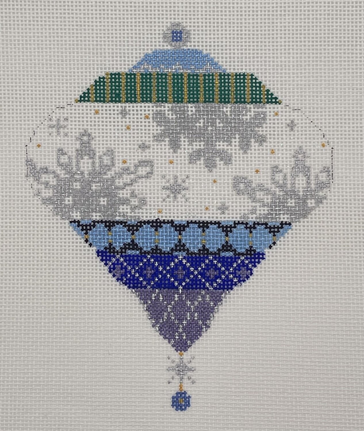 KWC001B: Blue Snowflake Ornament