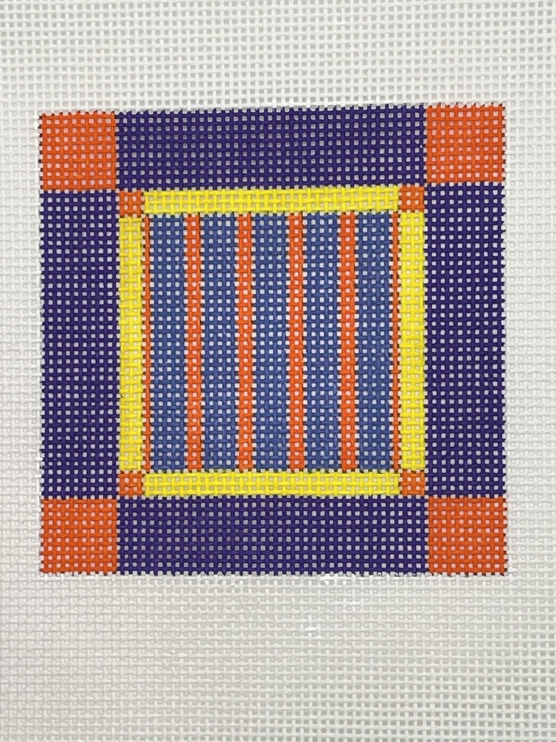 AWP642C: Purple Square with Blue and Orange Stripe Center