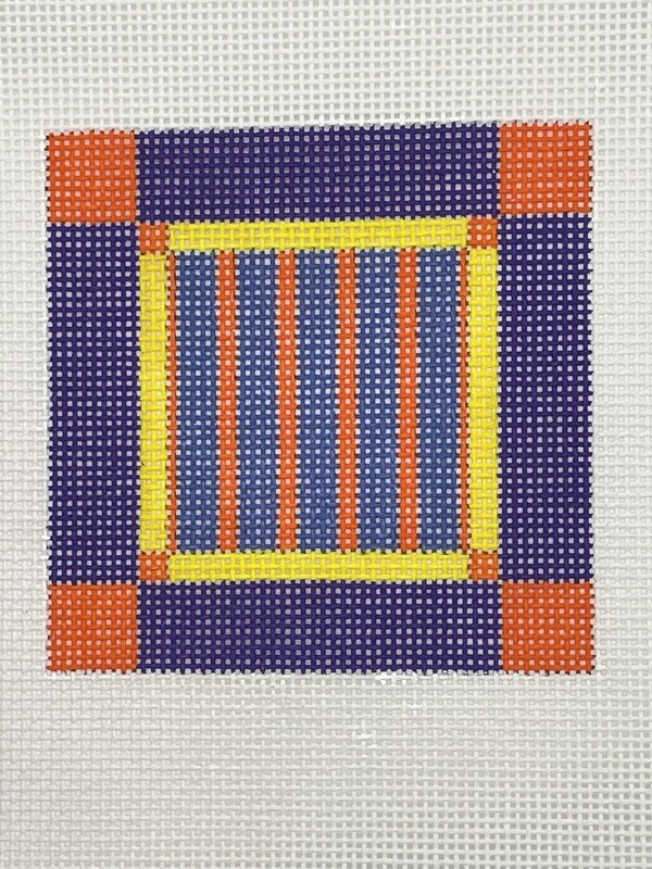 AWP642C: Purple Square with Blue and Orange Stripe Center