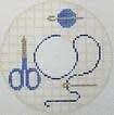 RD383B: Blue Stitch Accessory Initial Round