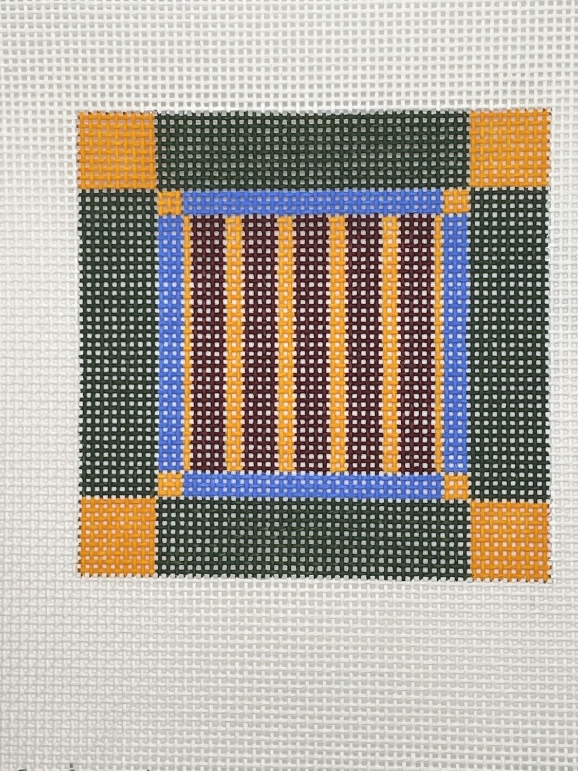 AWP642D: Blue Square with Maroon and Orange Stripe Center