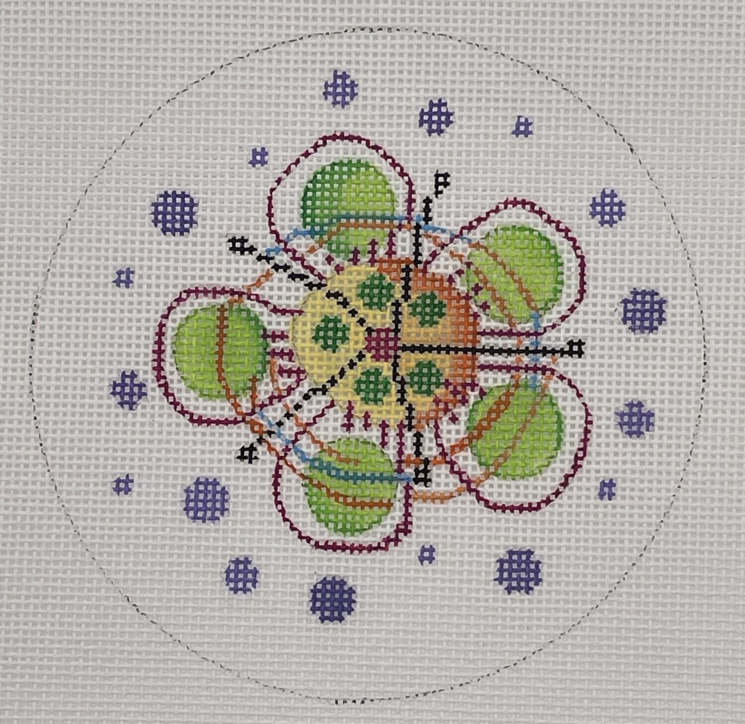 PS23A: MultiColored Flower Round