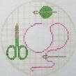 RD383P: Pink Stitch Accessory Initial Round