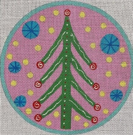 M2137: Purple Xmas Tree w/Blue &amp; Yellow Spots (18 ct)