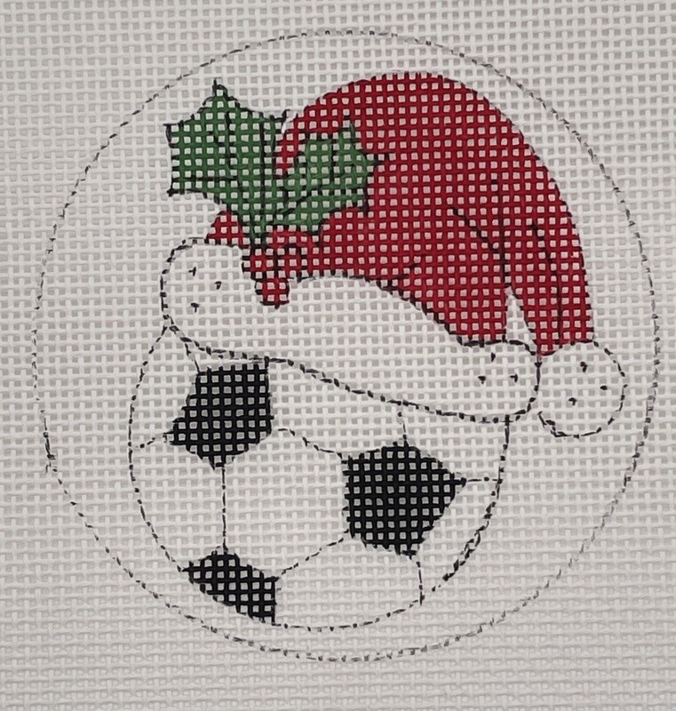 X552: Soccer Ball w/Santa Hat Ornament