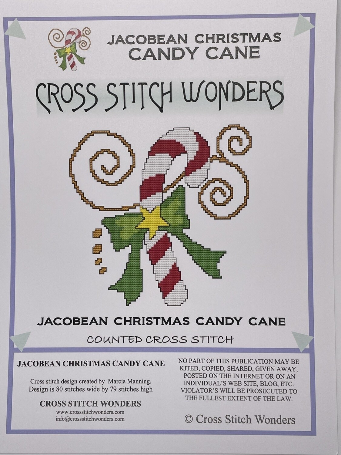 Jacobean Christmas Candy Cane