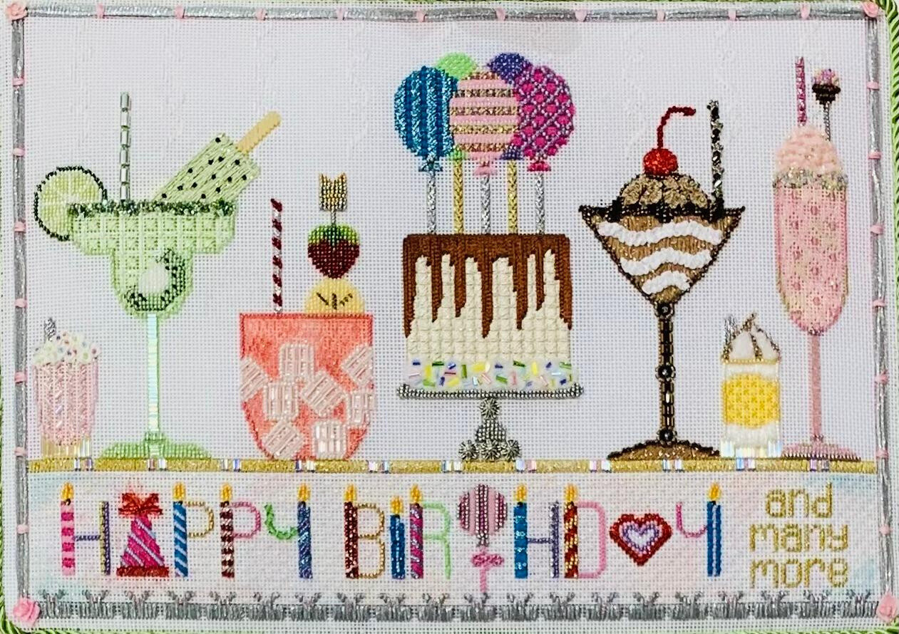 SMF: Happy Birthday Drinks w/stitch guide &amp; gems