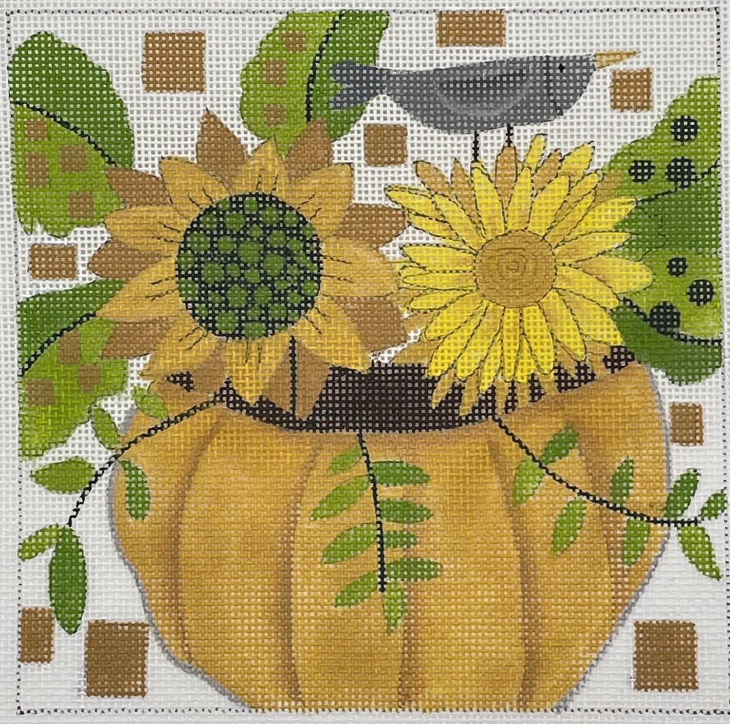 211: Pumpkin w/Flowers