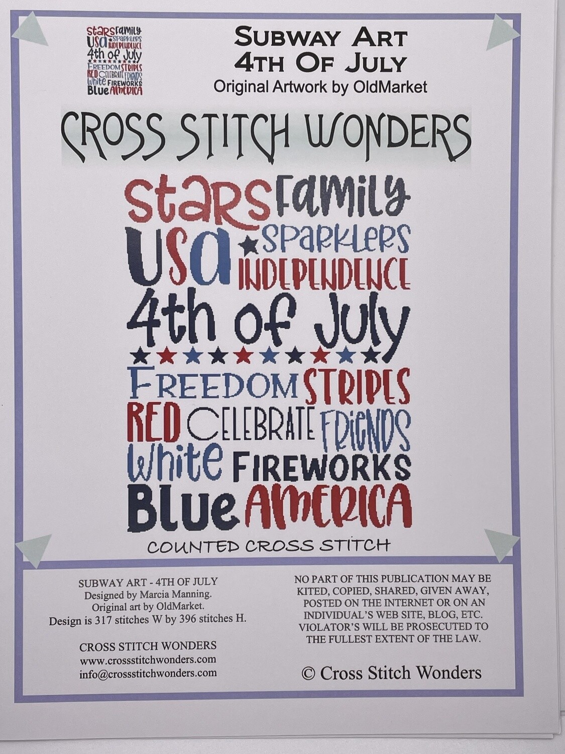 Subway Art 4th of July