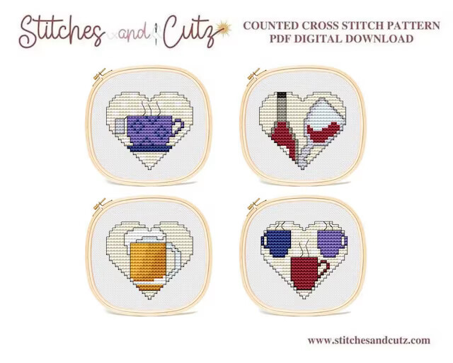Love Frame Hearts (Tea, Wine, Beer and Coffee)