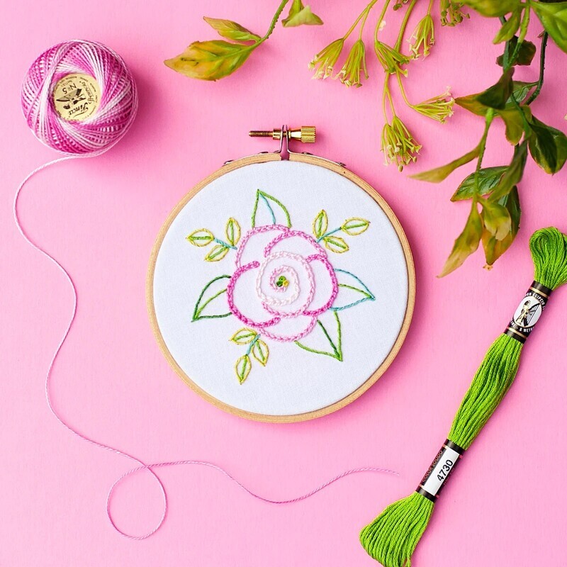 EK005: Summer Rose Embroidery Kit
