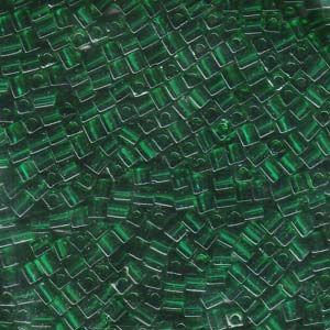 3mm Cube Bead-147 - Trans Emerald
