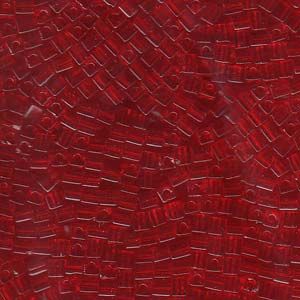 3mm Cube Bead-140 - Trans Red Orange