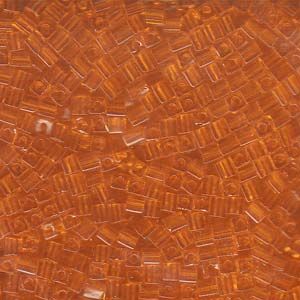 3mm Cube Bead-138 - Trans Orange