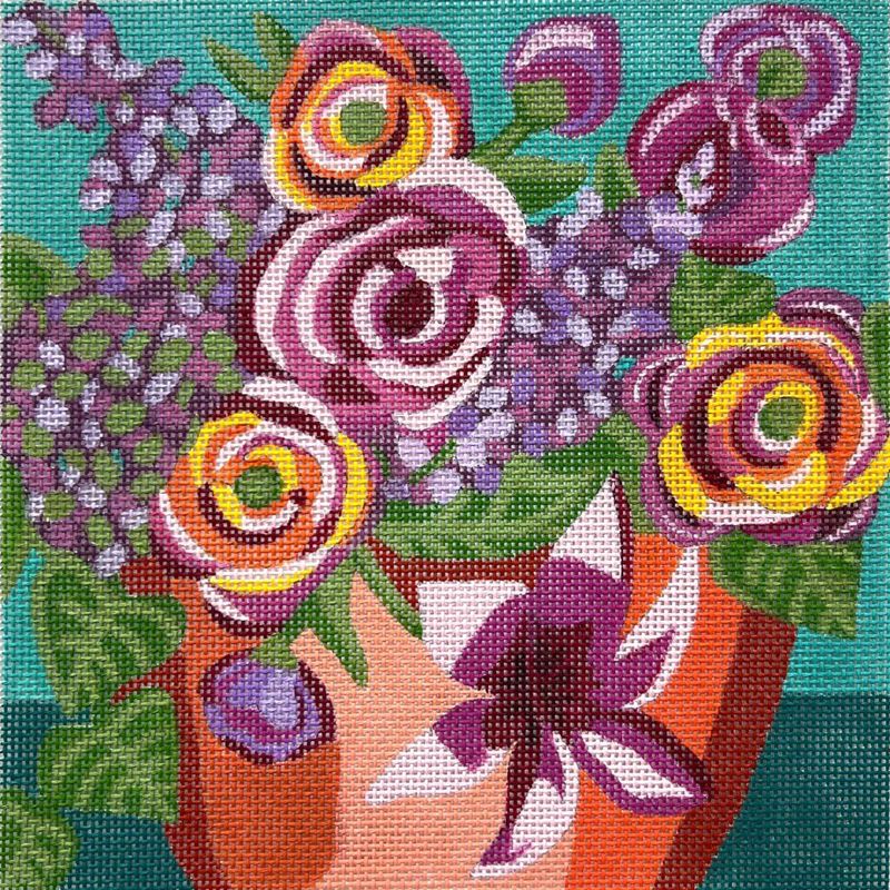 4725; Flowers w/Teal Background