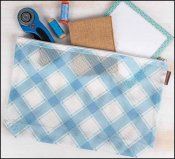 Plaid Mesh Bag: 13"x10.5"x3.24" (Bluebell)