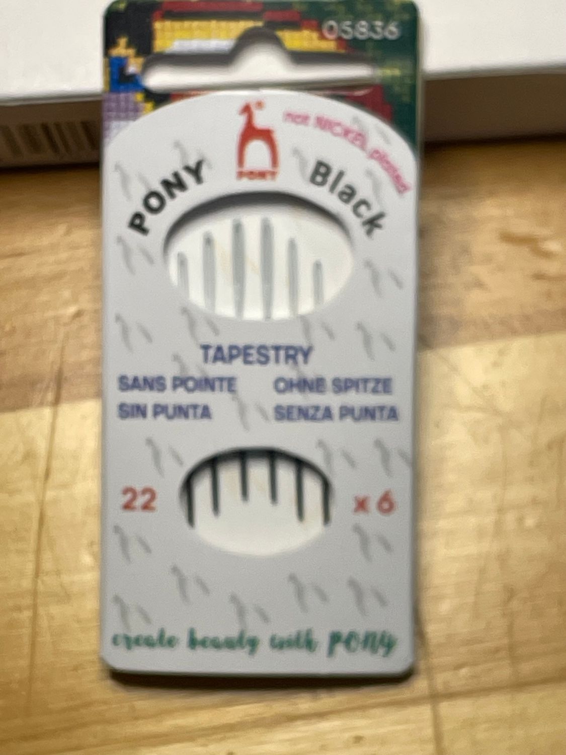 Pony Black w/White Eye Tapestry Needle: Size 22
