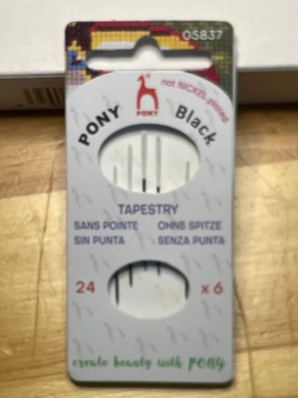 Pony Black w/White Eye Tapestry Needle: Size 24