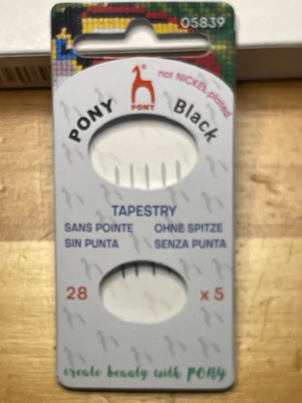 Pony Black w/White Eye Tapestry Needle: Size 28
