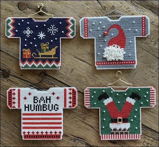 Christmas Jumper Ornaments - Set 1 w/embellishments
