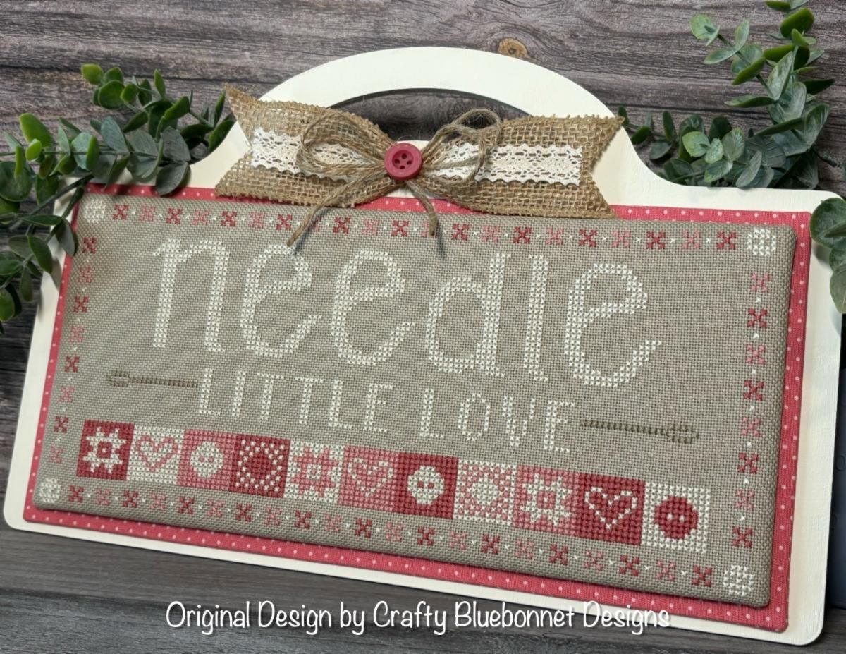 Needle Little Love Chart &amp; Wood Plaque