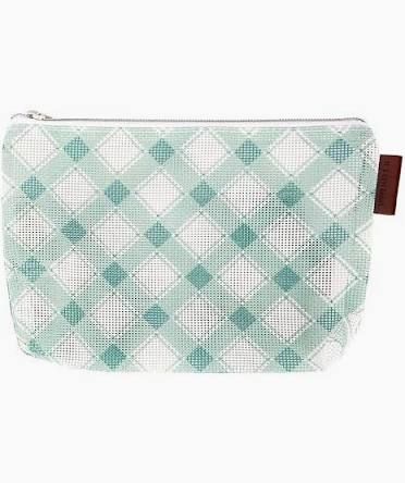 Plaid Mesh Bag: 6"x9"  (Jade)