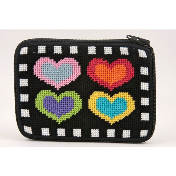 SZ160: Hearts on Black Coin Purse