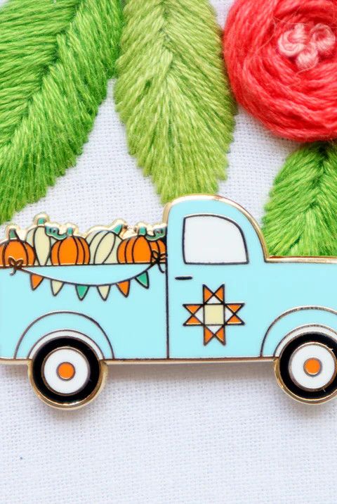 Fall Pumpkin Truck Needle Minder