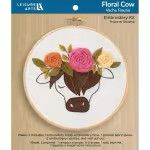 Floral Cow Embroidery Kit